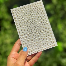 تصویر نگین ورقه ای مرواریدی شیری کد J102 