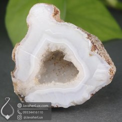 تصویر سنگ طبیعی عقیق ژئود سفید مناسب سنگ درمانی _ کد 401072 