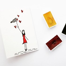 تصویر کارت هدیه عاشقانه طرح پروانه‌ها 