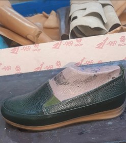 تصویر کفش کالج زنانه طبی چرم کد 142 - طوسی / 41 142Women's leather medical college shoes code 142