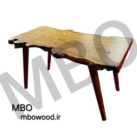 تصویر ست میز چوبی سبک روستیک برند MBO MBO brand rustic style wooden table set