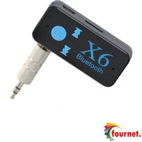 تصویر گیرنده بلوتوثی و رم خور شارژی Car Bluetooth X6 AUX 