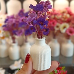 تصویر گلدان کوچک مراکشی با 7 مدل گل - بنفش طرح 2 