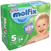 تصویر پوشک مولفیکس سایز 5 بسته 28 عددی molfix