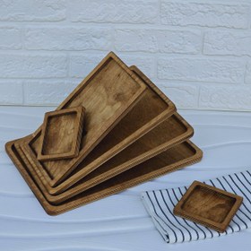 تصویر سینی شش تیکه چوبی 