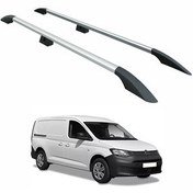 تصویر جعبه بار سقفی فولکس واگن CADDY V MAXI 2020 2025 ریل جانبی سقف آلومینیومی سری پلاس خاکستری auto paw 