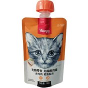 تصویر پودینگ گربه ونپی مرغ و ماهی وزن 90 گرم WANPY cat pudding fish and chicken 90gr