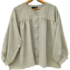 تصویر شومیز مانتویی زنانه عروسکی فانتزی جنس شانتون کد ۰۰۵۱ 