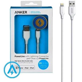 تصویر کابل تبدیل USB به لایتنینگ انکر مدل A8111 PowerLine به طول 90 سانتی متر 