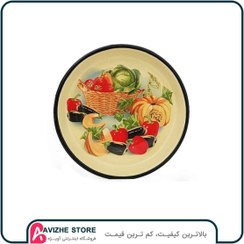 تصویر بشقاب لعابی کدو قطر ۲۲ گل درشت 