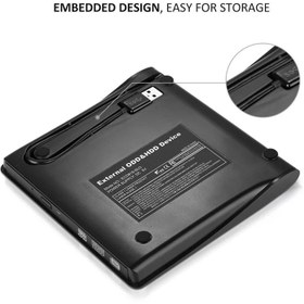 تصویر باکس تبدیل DVD رایتر اینترنال SATA به اکسترنال USB 2.0 سایز اسلیم 9.5 External DVD-RW Slim 9.5mm Enclosure USB2.0