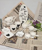 تصویر ست صبحانه خوری و پذیرایی قلب مشکی 