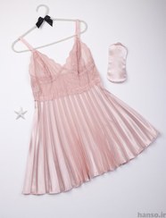 تصویر لباس خواب ساتن پلیسه EMA کد 3545 