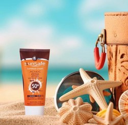 تصویر ضد آفتاب SPF50 فاقد چربی بدون رنگ سان سیف 