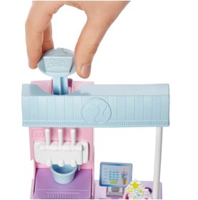 تصویر ست بازی و عروسک فروشنده بستنی باربی برند barbie Barbie Ice Cream Shopkeeper Playset & Doll