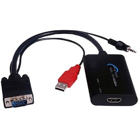 تصویر مبدل VGA به HDMI همراه صدا با کيفيت HD فرانت ا Faranet VGA to HDMI+AUDIO+USB converter Faranet VGA to HDMI+AUDIO+USB converter