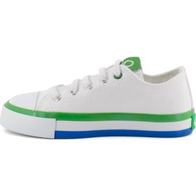 تصویر کفش ورزشی بچگانه سفید-سبز مدل 30175F برند benetton 30175F Kids Sports Shoes White-Green