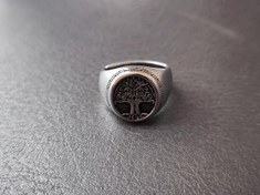 تصویر انگشتر مردانه درخت زندگی | استیل رنگ ثابت 