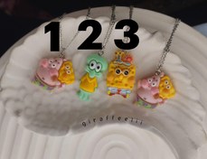 تصویر گردنبند ست سه نفره باب اسفنجی و پاتریک و اختاپوس با طول ۴۵ سانتیمتر از استیل 