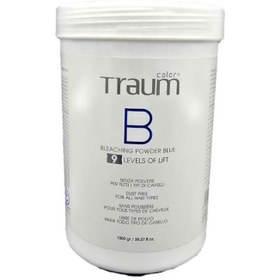 تصویر پودر دکلره آبی ترام کالر Traum Color Bleaching Powder Blue 9 Levels Of Lift 1000g