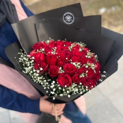 تصویر دسته گل رز قرمز 