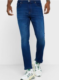 تصویر جین فیت باریک شسته شده برند seventy five Slim Fit Washed Jeans