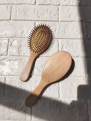 تصویر برس چوبی بامبو بیضی کوچک 