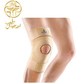 تصویر زانو بند نئوپرن کشکک باز قابل تنظیم کد 1024 اپو تک سایز Oppo Adjustable open patellar neoprene knee brace single size code 1024