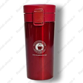 تصویر تراول ماگ استیل کافی کاپ گنجایش 350 میلی لیتر Travel mug steel coffee cup capacity 350 ml