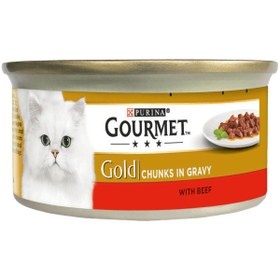 تصویر کنسرو گربه گورمت گلد طعم گوشت گاو مدل کیکی 85 گرم ( آلمانی ) Gourmet Gold Savoury Cake Beef