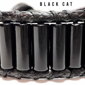 تصویر دستبند سنگی عقیق سیاه اصل درجه یک دستبند خاص سنگی مشکی گربه سیاه Black cat stone bracelet black agate original