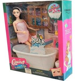 تصویر اسباب بازی «عروسک همراه با ست حمام» 