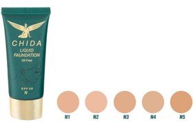 تصویر کرم پودر چیدا مدل N2 حجم ۳۵ میلی لیتر chida liquid foundation oli free N2