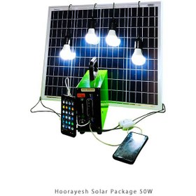 تصویر پکیج برق خورشیدی 50 وات Solar Package System 50W 18Ah