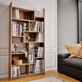 تصویر کتابخانه مدل سیمین با کلاف MDF 