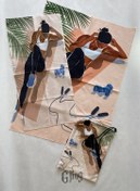 تصویر ست زیر انداز و حوله دستی و‌ شوز بگ کد 0135 