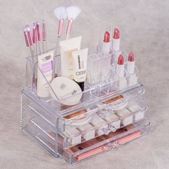 تصویر استند لوازم آرایشی کشو دار اکرولیک دودی 