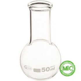 تصویر بالن ته صاف 50 سی سی شیشه ای یونی گلس UNIGLASS Glass Flask 50 CC