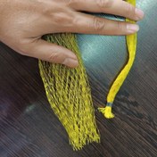 تصویر توری بسته بندی کیوی 40سانتی زرد همراه با گیره قلاب پلاستیکی 