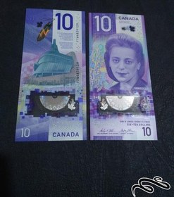تصویر تک ۱۰ دلار پلیمری وجدید کانادا اولین اسکناس افقی کانادا 