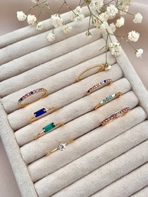 تصویر پک انگشتر ۸ تایی طلایی 