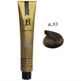 تصویر رنگ مو بیجورکا قهوه ای کاکائویی روشن شماره 6.53 حجم 100 میلی لیتر Bijourka Light Cacao Brown Hair Color No.6.53 100ml