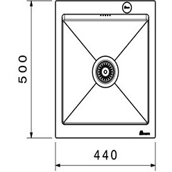 تصویر سینک ظرفشویی بیمکث مدل BS720 تک لگن توکار 