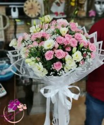 تصویر دسته گل خواستگاری رز مینیاتوری 