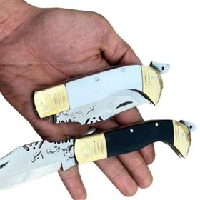 تصویر چاقو دنده ای استیل استاد رشیدنیا folding knife