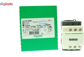 تصویر کنتاکتور اشنایدر الکتریک آمپر 18A مدل LC1D18M7 Contactor, TeSys Deca, 3P(3NO), AC-3/AC-3e, <=440V, 18A, 220V AC 50/60Hz coil, screw clamp terminals