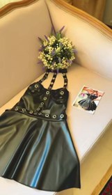 تصویر تونیک زنانه پانچی فانتزی عروسکی جنس چرم کد 9156 Women's dress