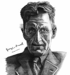 تصویر تابلو شاسی پرتره نویسندگان / 40*30 / جورج اورول 