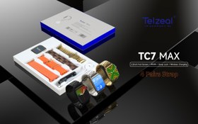 تصویر ساعت هوشمند Tezeal TC7 max با 4 بند طلایی 