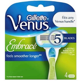تصویر تیغ یدک مدل ونوس ایمبریس بسته 4 عددی ژیلت ا Gillette Venus Embrace Shaving Cartridges 5 Blade Pack of 4 Gillette Venus Embrace Shaving Cartridges 5 Blade Pack of 4